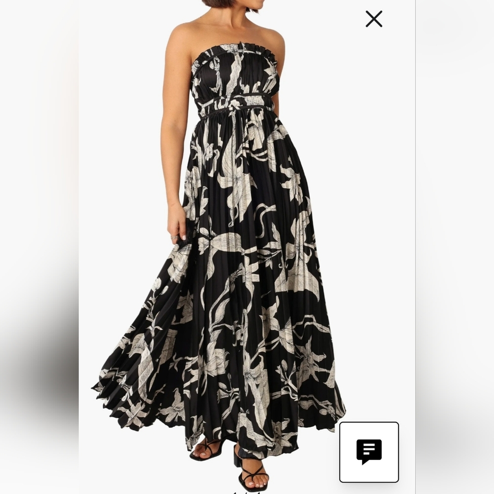 Petal & Pup Black and Cream Floral Maxi Dress
